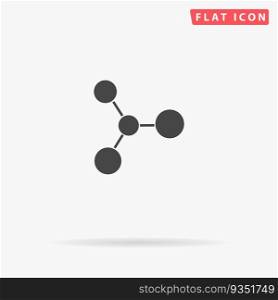 Molecule. Simple flat black symbol. Vector illustration pictogram