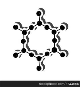 Molecule sticker with shadow on education theme. Back to school. Vector illustration.