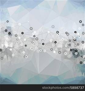 Molecule structure, background for communication, triangle design vector illustration.