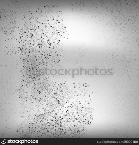 Molecule structure, gray background for communication, science vector illustration.
