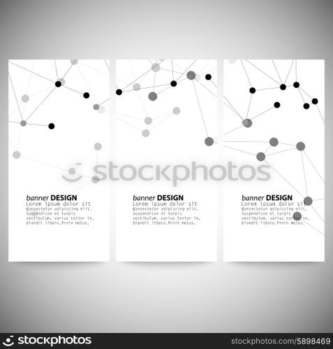 Molecule structure, gray background for communication, vector illustration.
