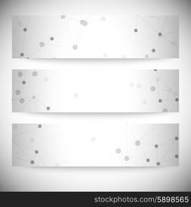 Molecule structure, gray background for communication, vector illustration.