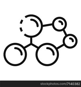Molecule structure icon. Outline molecule structure vector icon for web design isolated on white background. Molecule structure icon, outline style
