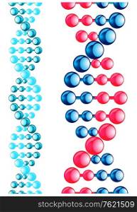 Molecule with DNA elements for biology or medicine concept