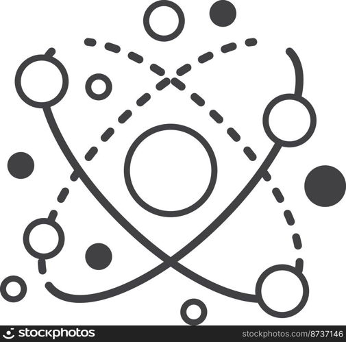 molecules and atoms illustration in minimal style isolated on background