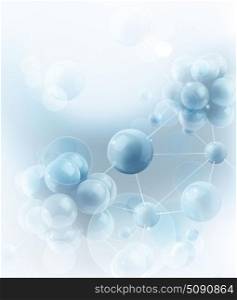Molecules and atoms. Science vector background