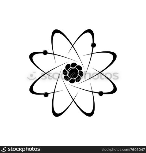 Molecules and atoms symbols isolated chaotic motion. Vector biology, pharmacy, chemistry science logo. Chaotic movement of atoms and molecules