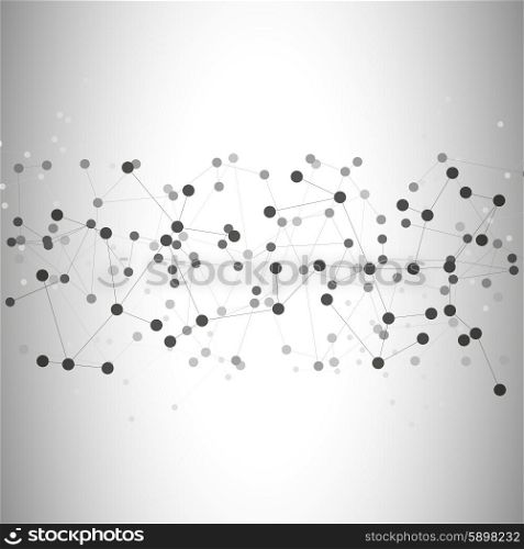 Molecules Concept of neurons, background for communication, vector illustration.