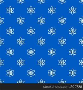 Molecules of atom pattern repeat seamless in blue color for any design. Vector geometric illustration. Molecules of atom pattern seamless blue