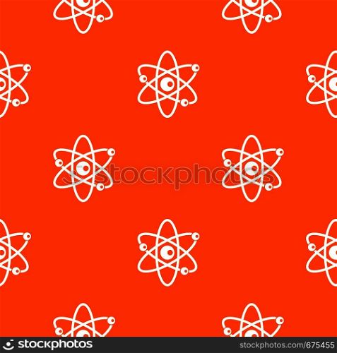 Molecules of atom pattern repeat seamless in orange color for any design. Vector geometric illustration. Molecules of atom pattern seamless