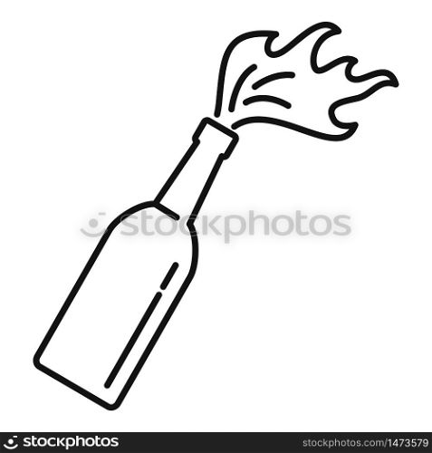 Molotov cocktail icon. Outline molotov cocktail vector icon for web design isolated on white background. Molotov cocktail icon, outline style