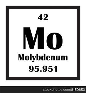 Molybdenum chemical element icon vector illustration design