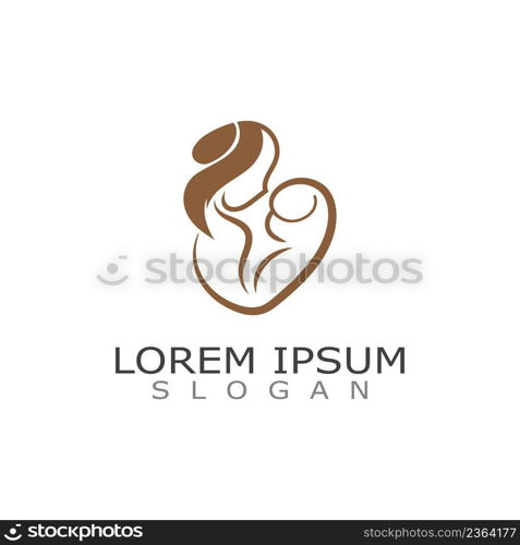 Mom and baby care logo design concept inspiration template