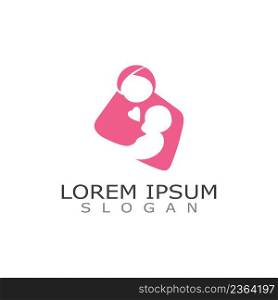 Mom and baby care logo design concept inspiration template
