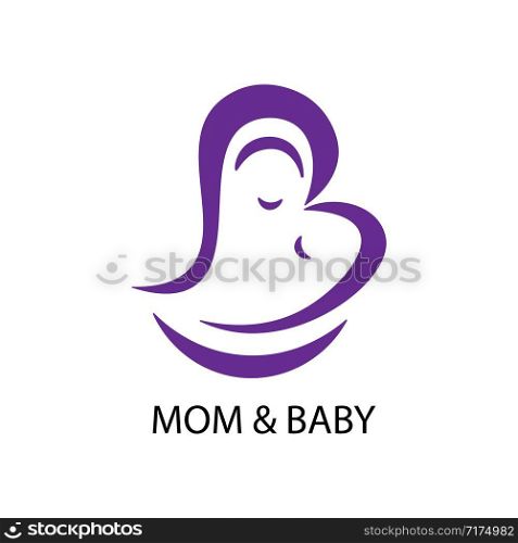 mom and baby logo vector