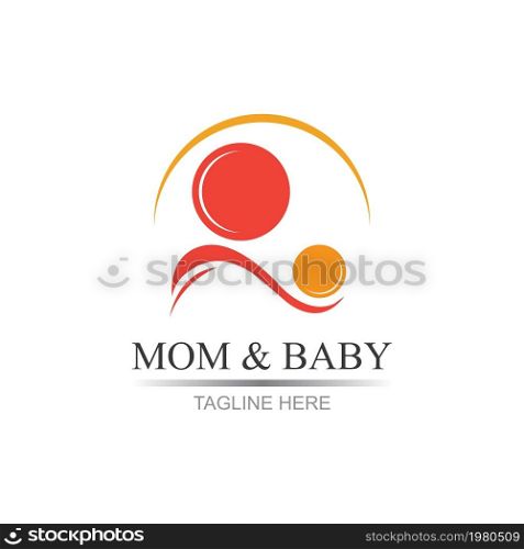 Mom and baby, Motherhood and Childbearing Logo Design Inspiration Vector