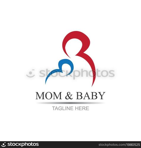 Mom and baby, Motherhood and Childbearing Logo Design Inspiration Vector