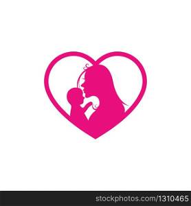 mom and baby vector illustrration design template