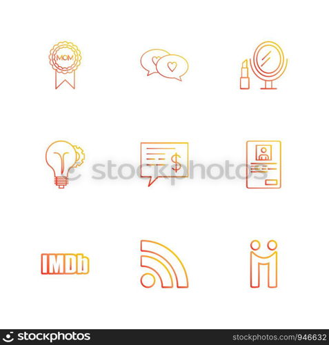 mom , chat ,loving, mirror, idea, dollar , profile ,imdb, wifi , icon, vector, design, flat, collection, style, creative, icons