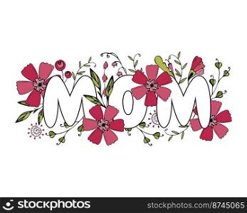 Mom Day card with dood≤flowers Viva Ma≥nta color 2023.