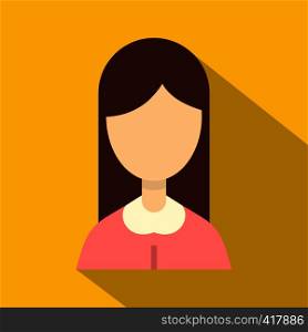 Mom icon. Flat illustration of mom vector icon for web isolated on yellow background. Mom icon, flat style