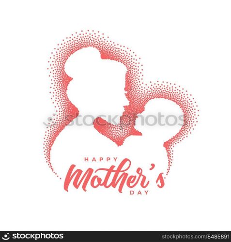 mon and child affection in particles style mother’s day greeting