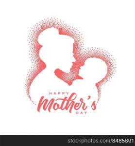 mon and child affection in particles style mother’s day greeting