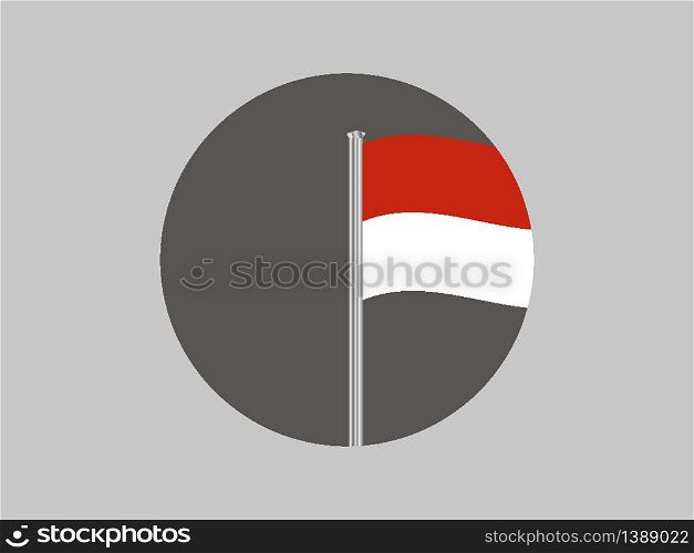 Monaco National flag. original color and proportion. Simply vector illustration background, from all world countries flag set for design, education, icon, icon, isolated object and symbol for data visualisation