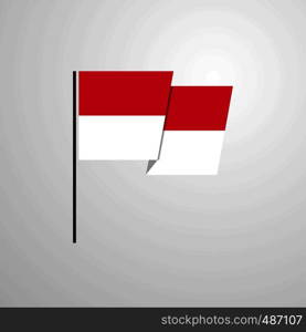 Monaco waving Flag design vector