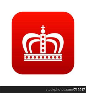 Monarchy crown icon digital red for any design isolated on white vector illustration. Monarchy crown icon digital red