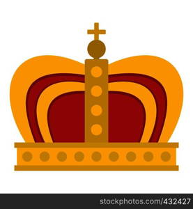 Monarchy crown icon flat isolated on white background vector illustration. Monarchy crown icon isolated