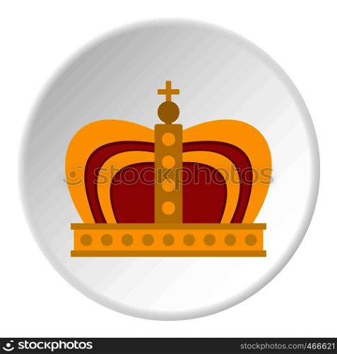 Monarchy crown icon in flat circle isolated on white background vector illustration for web. Monarchy crown icon circle