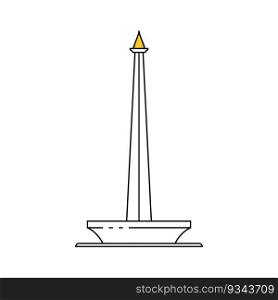 monas monument icon, historical building in Indonesia, Jakarta  vector illustration design.