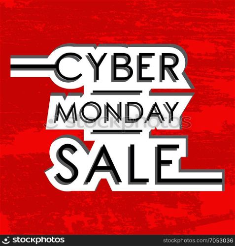 Monday6. Cyber Monday Sale design poster. Vector illustration.
