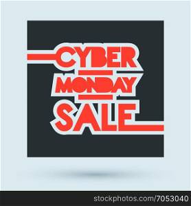 Monday9. Cyber Monday Sale design poster. Vector illustration.