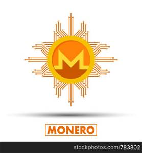 Monero concept. Cryptocurrency logo sigh. Digital money. Block chain, finance symbol. Flat style vector stock illustration