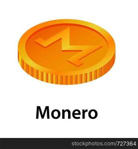 Monero icon. Isometric illustration of monero vector icon for web. Monero icon, isometric style