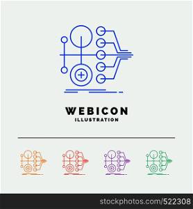 monetization, finance, money, transfer, value 5 Color Line Web Icon Template isolated on white. Vector illustration. Vector EPS10 Abstract Template background