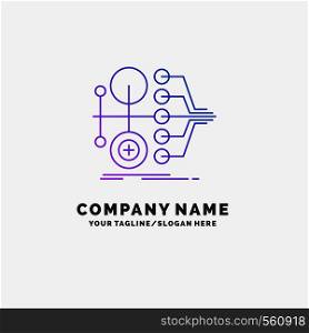 monetization, finance, money, transfer, value Purple Business Logo Template. Place for Tagline. Vector EPS10 Abstract Template background