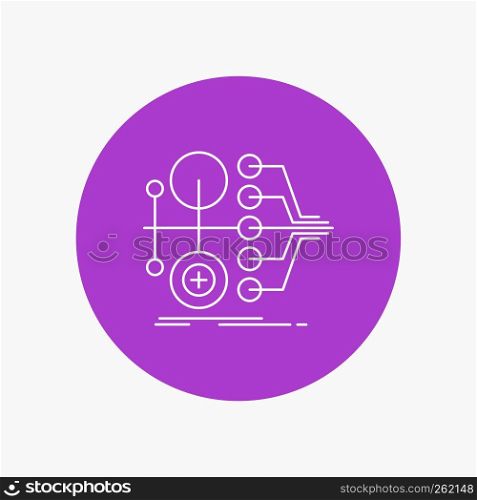 monetization, finance, money, transfer, value White Line Icon in Circle background. vector icon illustration