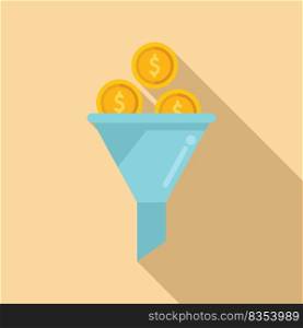 Monetization funnel icon flat vector. Audience strategy. Social media. Monetization funnel icon flat vector. Audience strategy