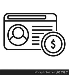Monetization icon outline vector. Strategy monetize. Money conversion. Monetization icon outline vector. Strategy monetize