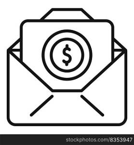 Monetize mail icon outline vector. Mobile audience. Profit check. Monetize mail icon outline vector. Mobile audience