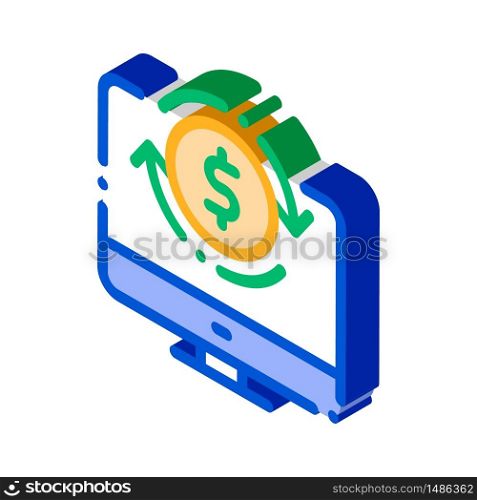 Money Account Verification vector isometric sign. color isolated symbol illustration. Money Account Verification Vector Thin Line Icon