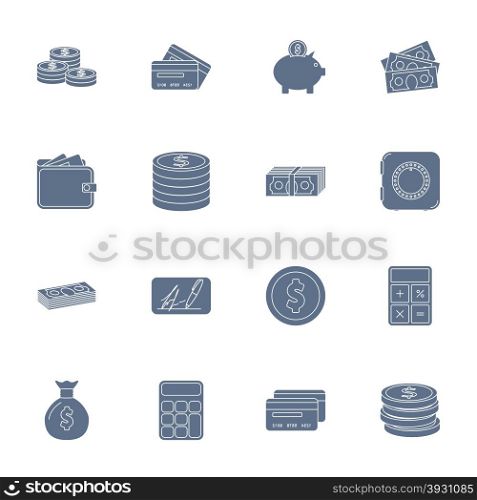 Money and financial silhouettes icons set. Money and financial silhouettes icons set graphic design