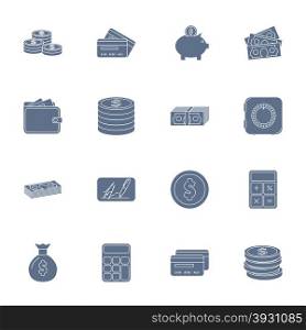 Money and financial silhouettes icons set. Money and financial silhouettes icons set graphic design