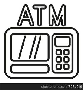 Money atm icon outline vector. Finance economy. Coin capital. Money atm icon outline vector. Finance economy