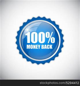 Money Back Blue Label Vector Illustration EPS10. Money Back Blue Label Vector Illustration