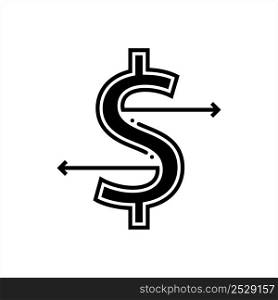 Money Back Dollar Icon Design Vector Art Illustration