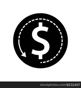 Money Back Dollar Icon Design Vector Art Illustration